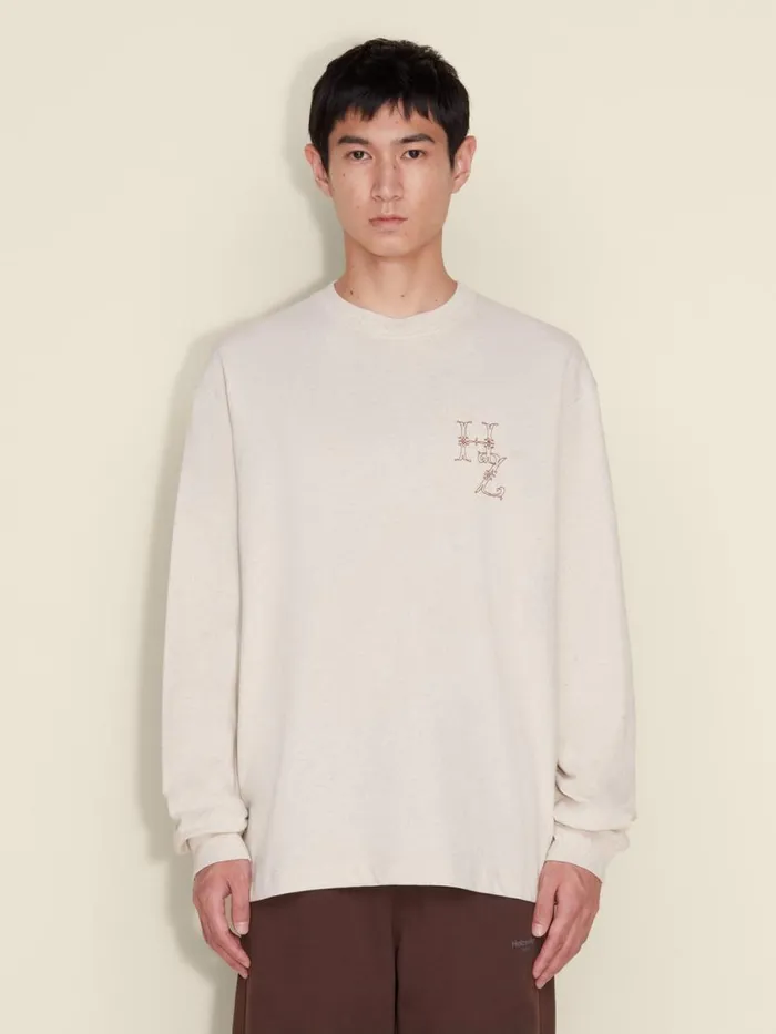 Tshirts and Sweats Men Holzweiler Ranger Logos Longsleeve Sand Mix