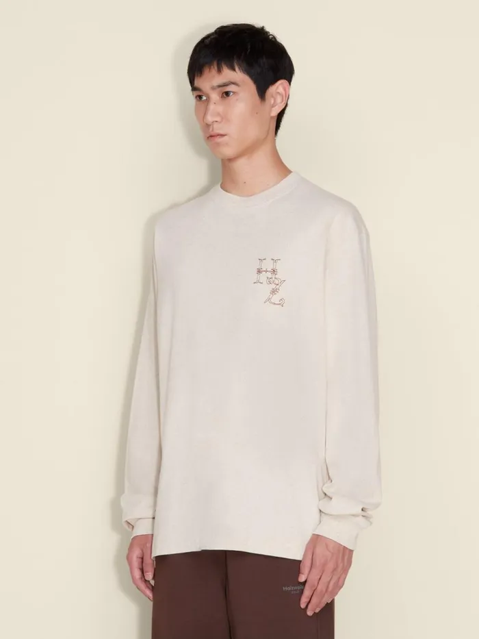 Tshirts and Sweats Men Holzweiler Ranger Logos Longsleeve Sand Mix