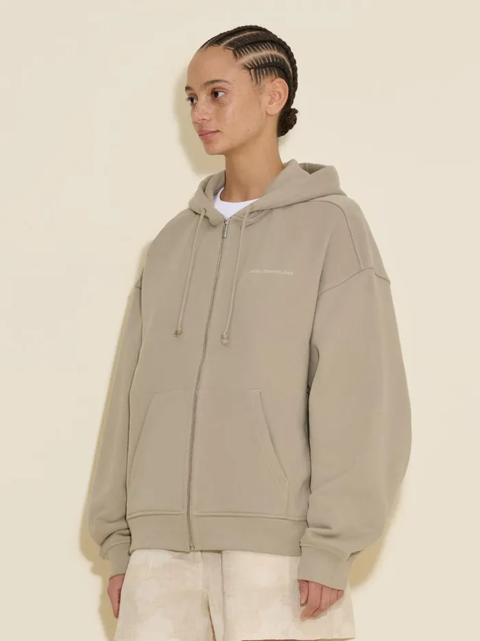 Tshirts and Sweats Women Holzweiler Ceremony Elderflower Zip Hoodie Dk Green
