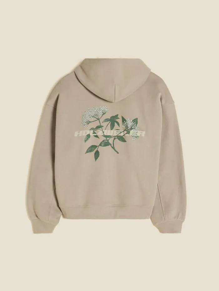 Tshirts and Sweats Women Holzweiler Ceremony Elderflower Zip Hoodie Dk Green