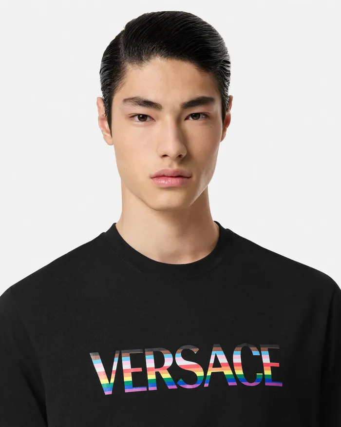 TShirts and Sweatshirts WomenMen Versace Pride Barocco Logo TShirt Blackprint