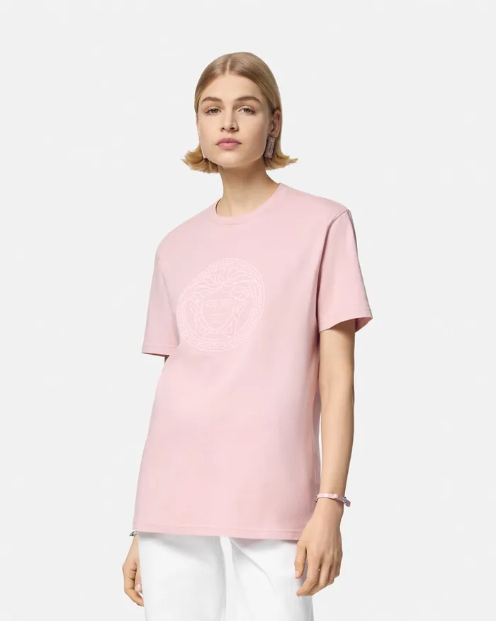 TShirts and Sweatshirts Women Versace Medusa Oversized TShirt Light Pink