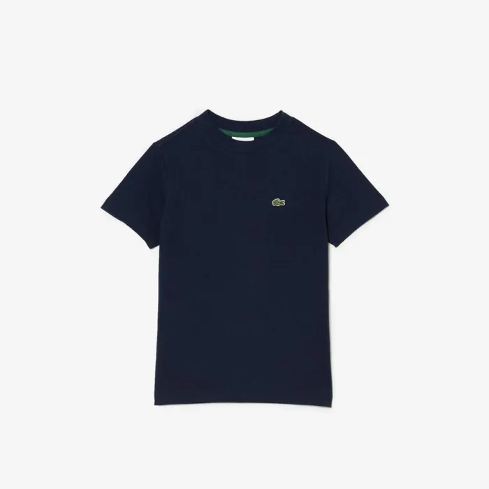TShirts and Tops Kids Lacoste Kids039 Plain Cotton Jersey TShirt Navy Blue 166