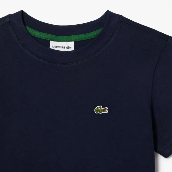TShirts and Tops Kids Lacoste Kids039 Plain Cotton Jersey TShirt Navy Blue 166
