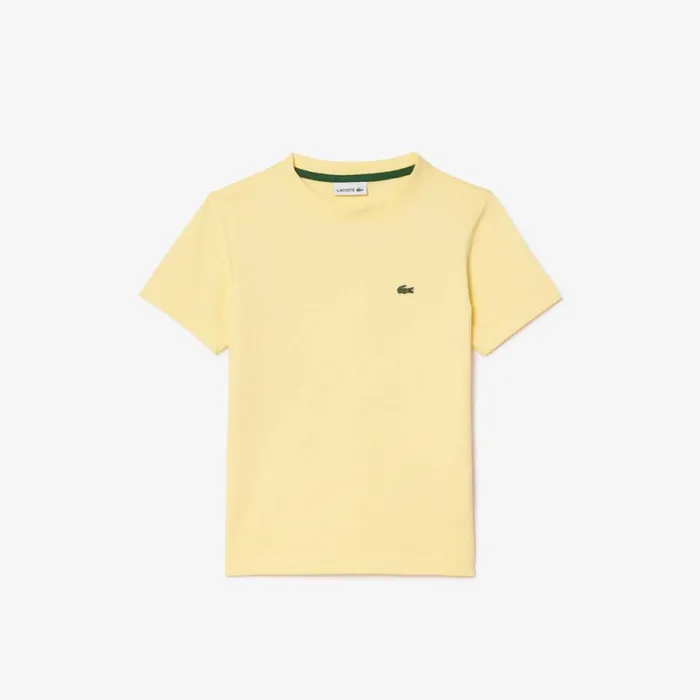 TShirts and Tops Kids Lacoste Kids039 Plain Cotton Jersey TShirt Pastel Yellow 107 TShirts and Tops Kids Lacoste Kids039 Plain Cotton Jersey TShirt Pastel Yellow 107