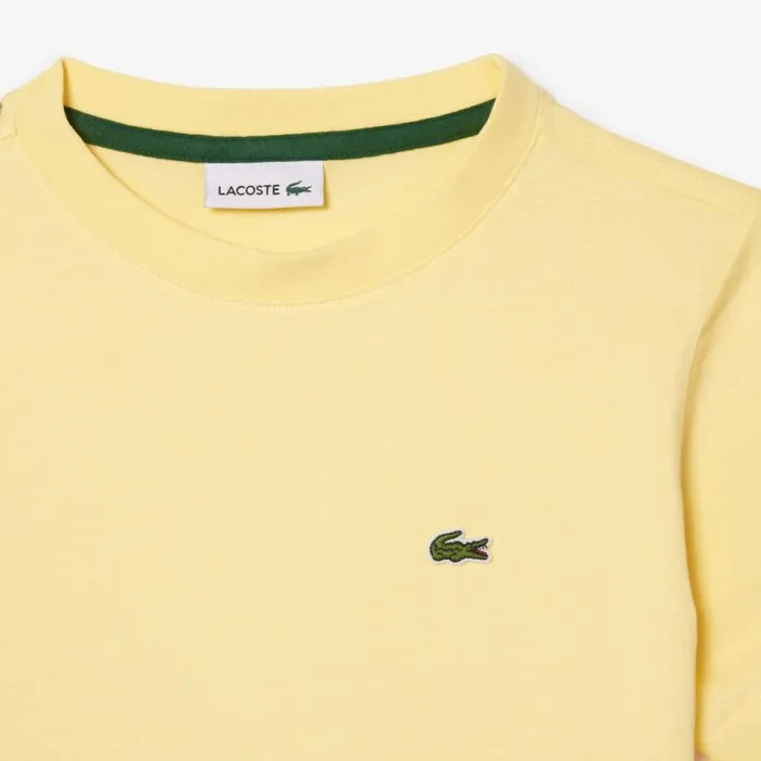 TShirts and Tops Kids Lacoste Kids039 Plain Cotton Jersey TShirt Pastel Yellow 107