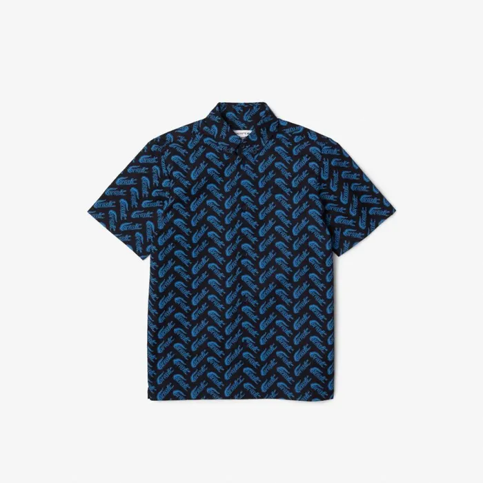 TShirts and Tops Kids Lacoste Kids039 Short Sleeve Cotton Voile Shirt Navy Blue Blue F65