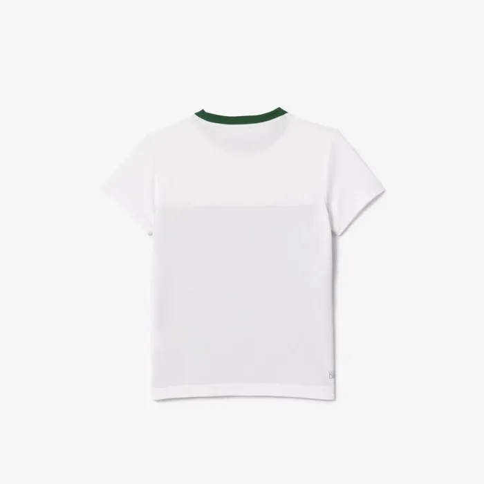 TShirts and Tops Kids Lacoste Kids039 UltraDry Piqu Tennis TShirt Green White 291