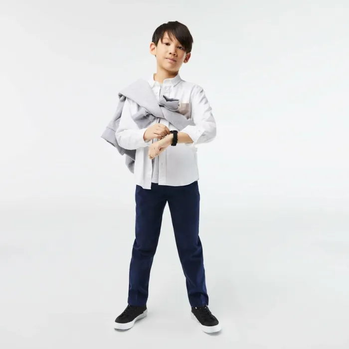 TShirts and Tops Kids Lacoste Kids Contrast Pocket Shirt White Beige Nbn