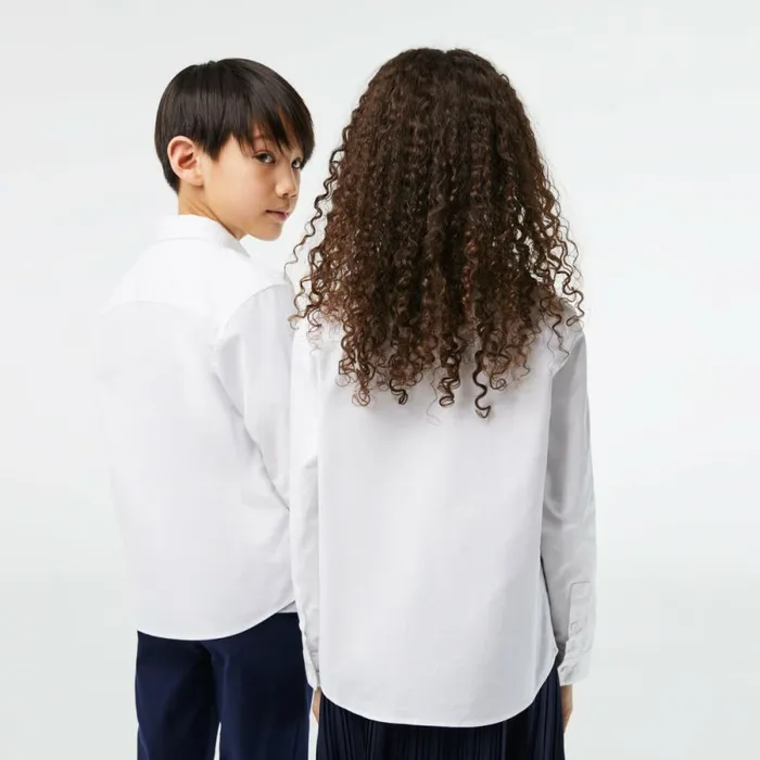 TShirts and Tops Kids Lacoste Kids Contrast Pocket Shirt White Beige Nbn