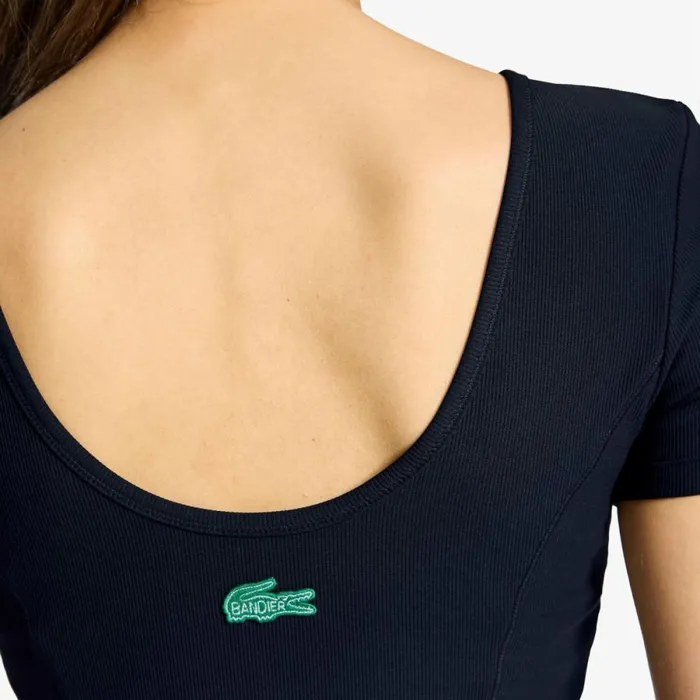 TShirts and Tops Women Lacoste Women039s Lacoste X Bandier Short Sleeve Crop Top Black 031