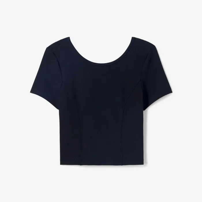TShirts and Tops Women Lacoste Women039s Lacoste X Bandier Short Sleeve Crop Top Black 031