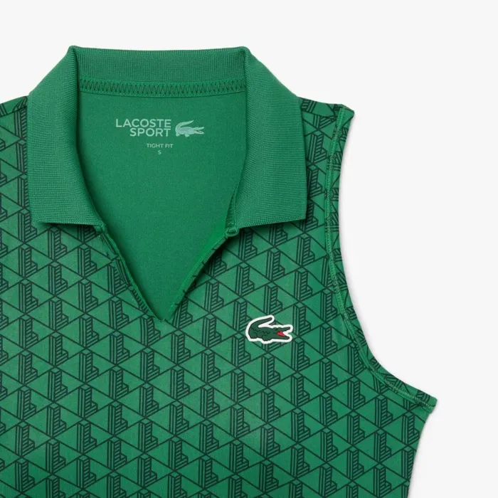 TShirts and Tops Women Lacoste Women039s Monogram Print Stretch Sports Bra Green Qij