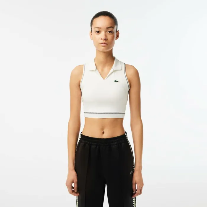 TShirts and Tops Women Lacoste Womens SPORT Polo Style Sports Bra White 70v