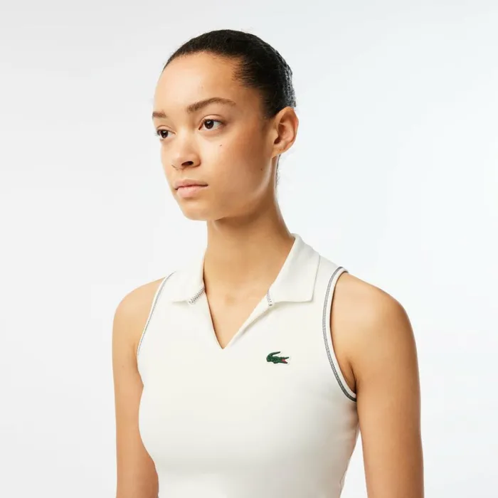 TShirts and Tops Women Lacoste Womens SPORT Polo Style Sports Bra White 70v