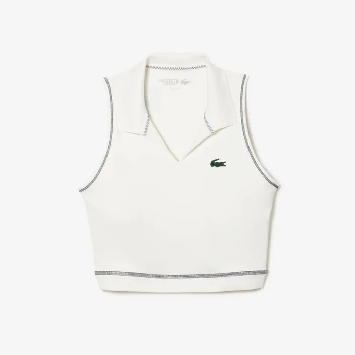 TShirts and Tops Women Lacoste Womens SPORT Polo Style Sports Bra White 70v