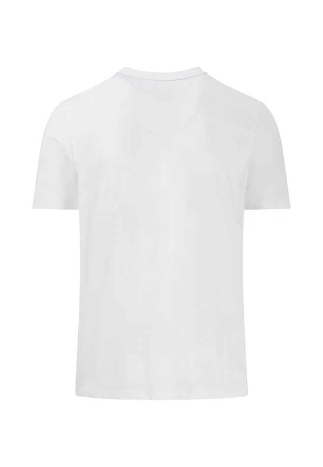 Tshirts Men FYNCHHATTON Tshirt With A Round Neckline With Logoprint Navywhite