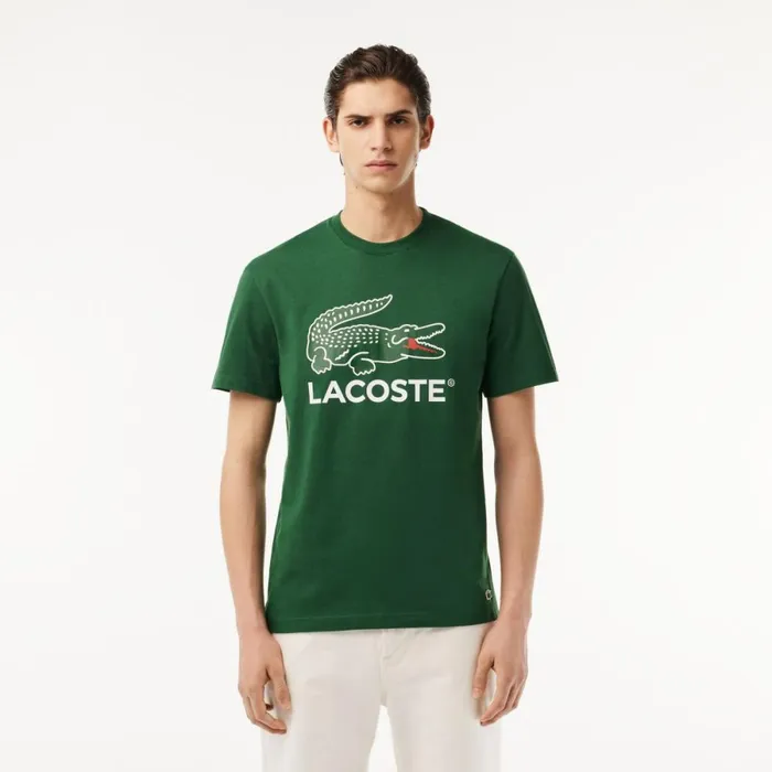 TShirts Men Lacoste Men039s Cotton Jersey Signature Print TShirt Pine Green 132 TShirts Men Lacoste Men039s Cotton Jersey Signature Print TShirt Pine Green 132