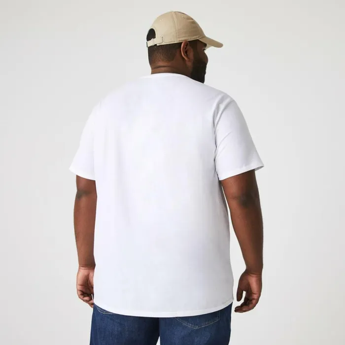TShirts Men Lacoste Men039s Crew Neck Pima Cotton Jersey TShirt White 001