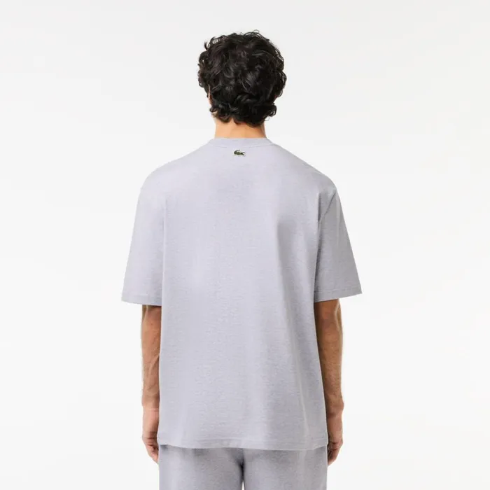 TShirts Men Lacoste Men039s Loose Fit Cotton Jersey Print TShirt Grey Chine Cca