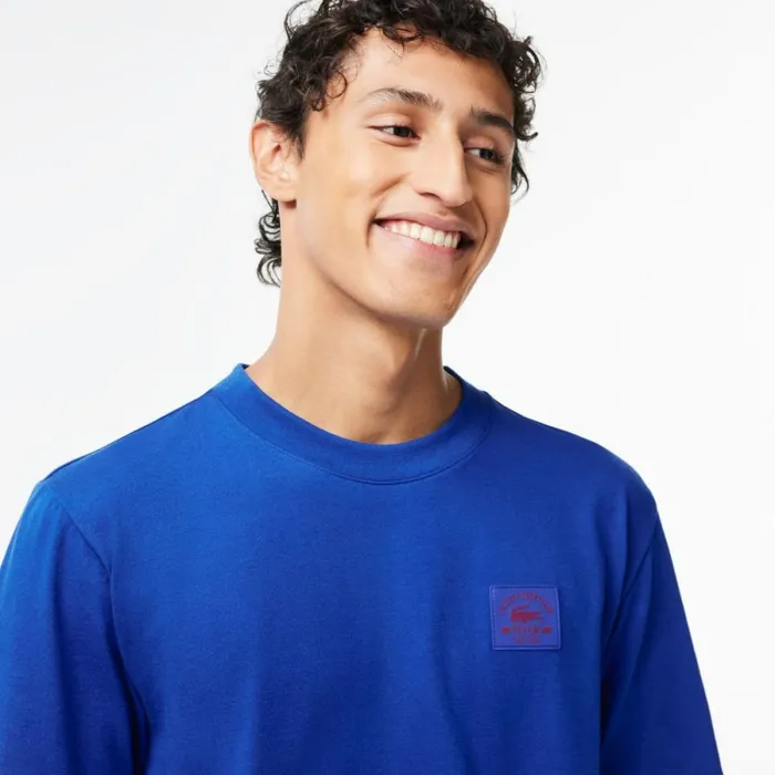 TShirts Men Lacoste Men039s Relaxed Fit Cotton Golf TShirt Gentian Blue Jq0