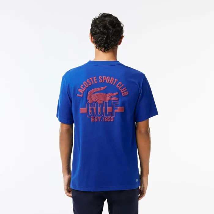 TShirts Men Lacoste Men039s Relaxed Fit Cotton Golf TShirt Gentian Blue Jq0