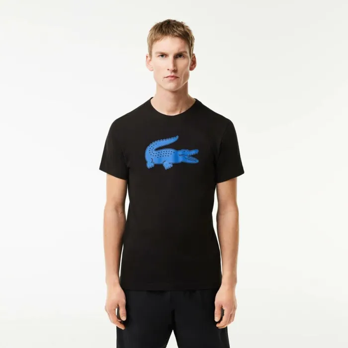 TShirts Men Lacoste Men039s Sport 3D Print Croc Jersey TShirt Black Blue Il5