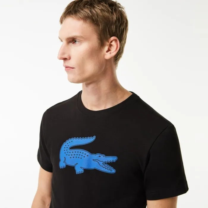 TShirts Men Lacoste Men039s Sport 3D Print Croc Jersey TShirt Black Blue Il5