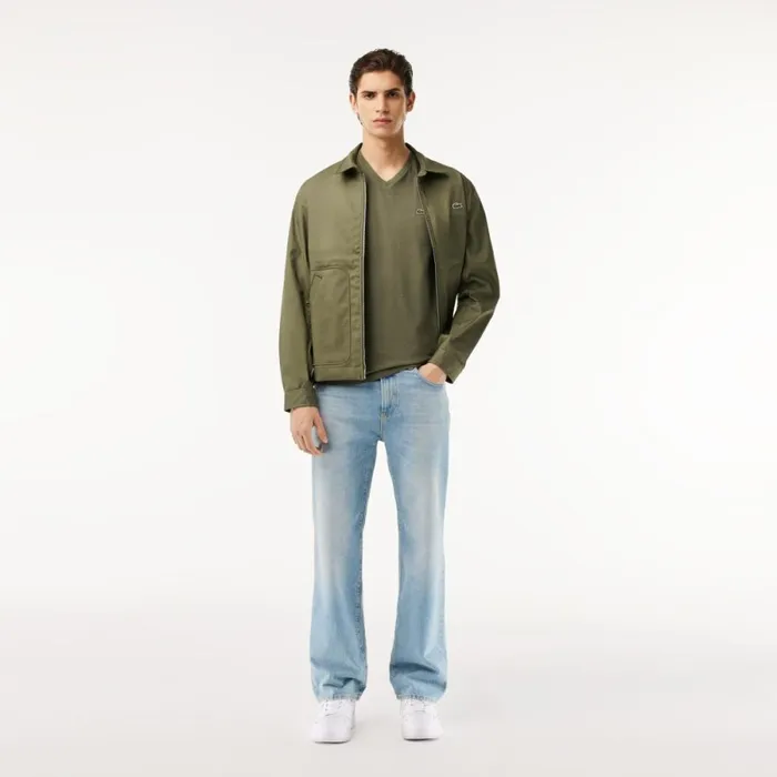 TShirts Men Lacoste Men039s VNeck Pima Cotton Jersey TShirt Khaki Green 316