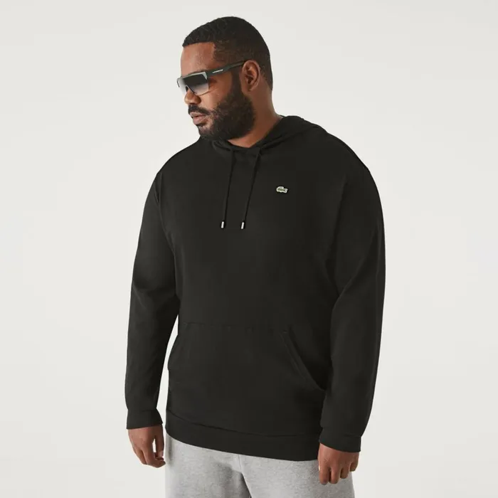 TShirts Men Lacoste Mens Big Fit Hooded TShirt Black 031