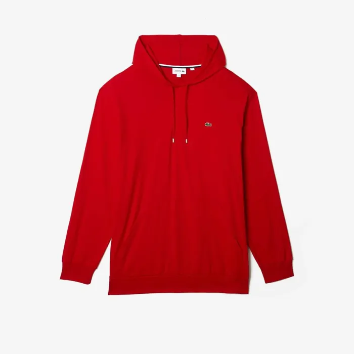TShirts Men Lacoste Mens Big Fit Hooded TShirt Red 240