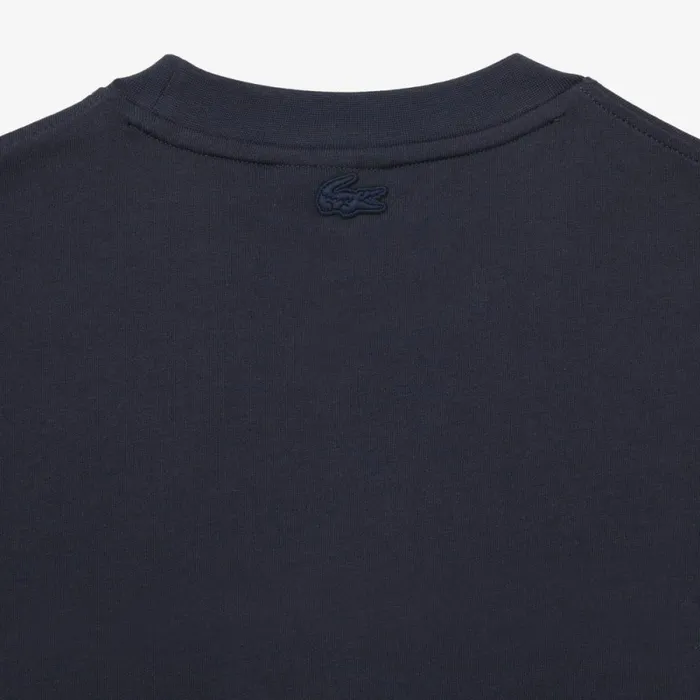TShirts Men Lacoste Mens Loose Fit Cotton Jersey Print TShirt Blue Kxe