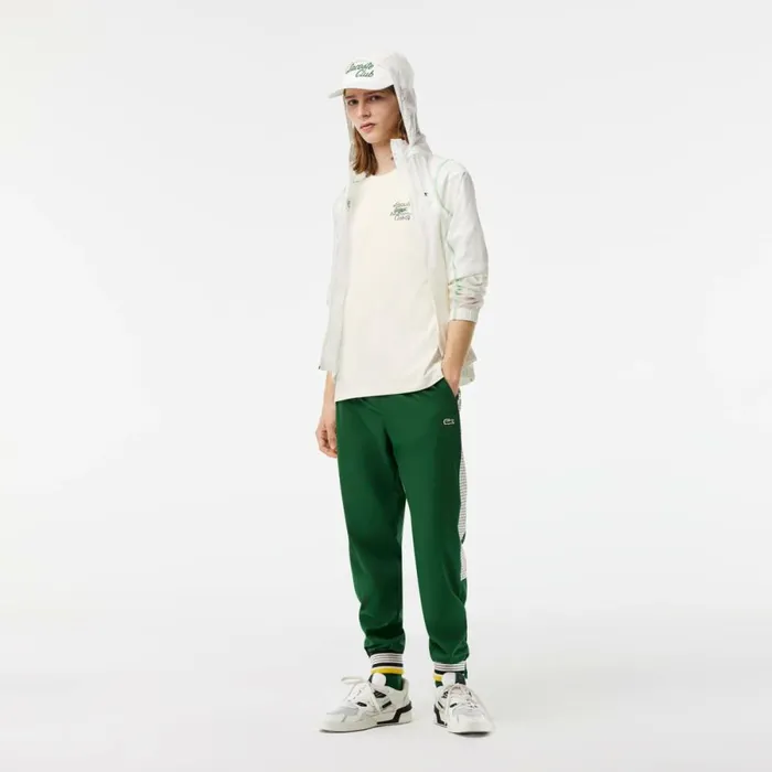 TShirts Men Lacoste Mens SPORT Roland Garros Edition Chunky Jersey TShirt White 70v