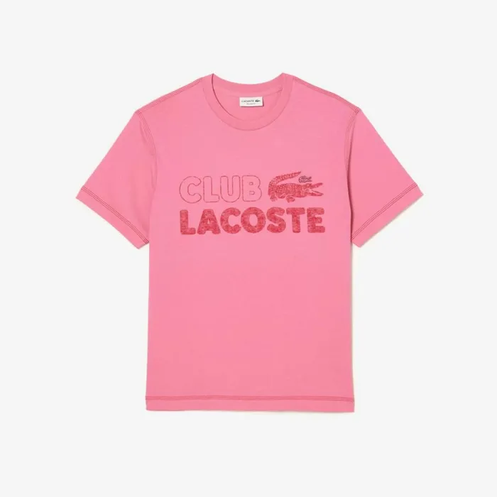 TShirts Men Lacoste Mens Vintage Print Organic Cotton TShirt Bubblegum Pink 2r3 TShirts Men Lacoste Mens Vintage Print Organic Cotton TShirt Bubblegum Pink 2r3