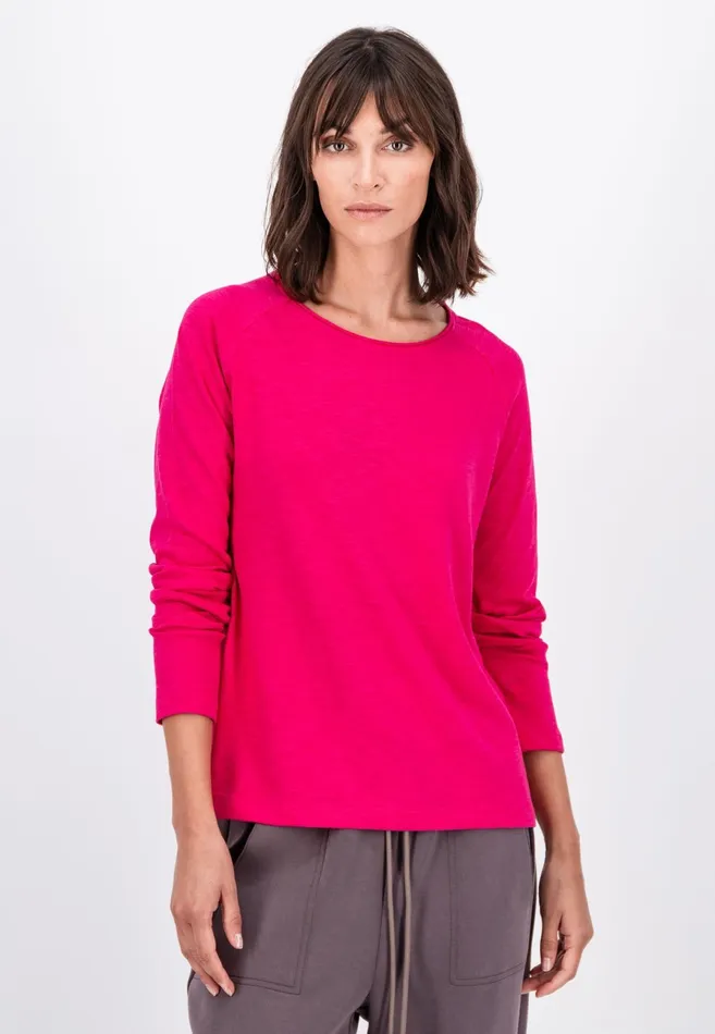 Tshirts Women FYNCHHATTON Long sleeved Shirt Made Of 100 Cotton Elegant Pinkmilkmodern Plum Tshirts Women FYNCHHATTON Long sleeved Shirt Made Of 100 Cotton Elegant Pinkmilkmodern Plum
