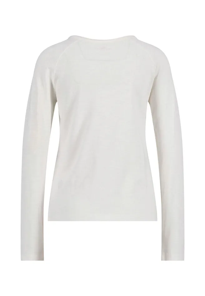 Tshirts Women FYNCHHATTON Long sleeved Shirt Made Of 100 Cotton Elegant Pinkmilkmodern Plum