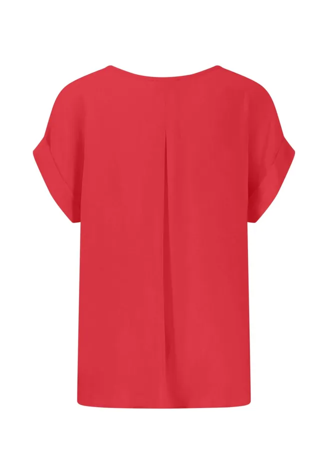 Tshirts Women FYNCHHATTON Short Arm Blouse With A Circular Neckline Summer Redfresh Roselight Blue