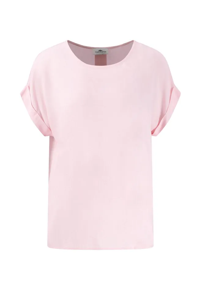 Tshirts Women FYNCHHATTON Short Arm Blouse With A Circular Neckline Summer Redfresh Roselight Blue