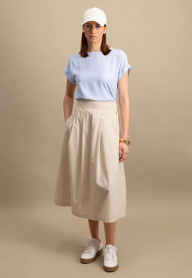 Tshirts Women FYNCHHATTON Short Arm Blouse With A Circular Neckline Summer Redfresh Roselight Blue