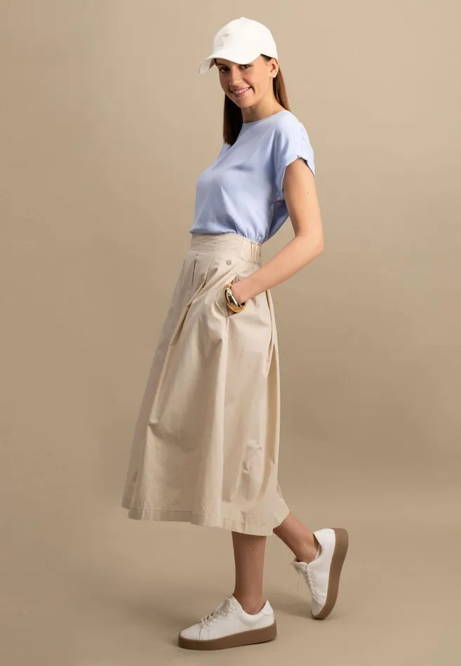 Tshirts Women FYNCHHATTON Short Arm Blouse With A Circular Neckline Summer Redfresh Roselight Blue
