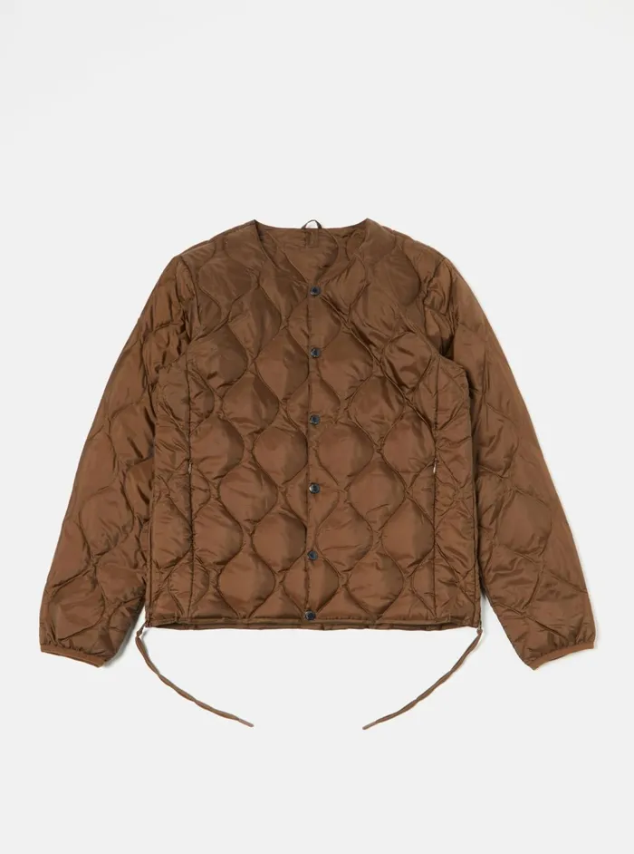 Taion By FCE Packable Inner Down Jacket In Brown Nylon RipstopDuck Men Universal Works Coats and Outerwear