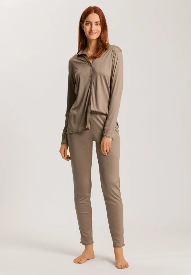 TENCEL And Silk Knit Pant Taupe Women HANRO Pajama Bottoms