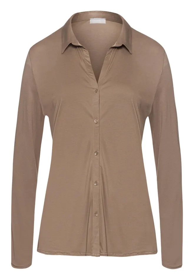 TENCEL And Silk Shirt Taupe Women HANRO Pajama Tops