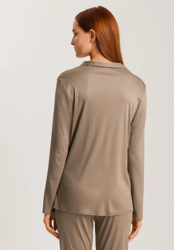 TENCEL And Silk Shirt Taupe Women HANRO Pajama Tops