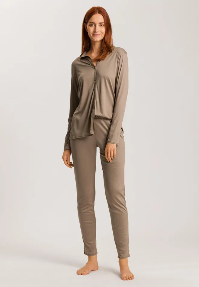 TENCEL And Silk Shirt Taupe Women HANRO Pajama Tops