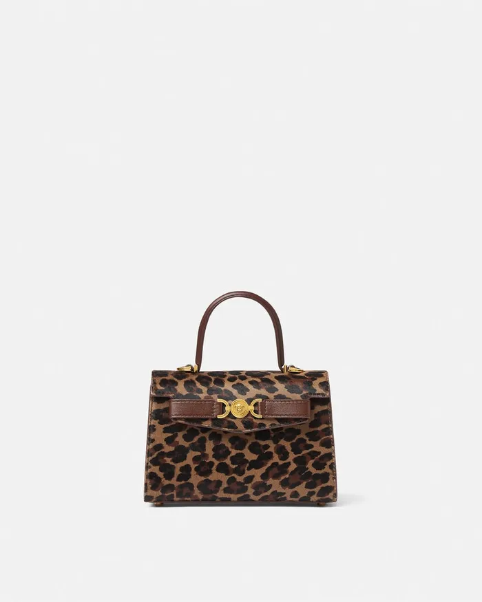 Top Handle Women Versace Leopard Medusa 03995 Small Handbag Animalier