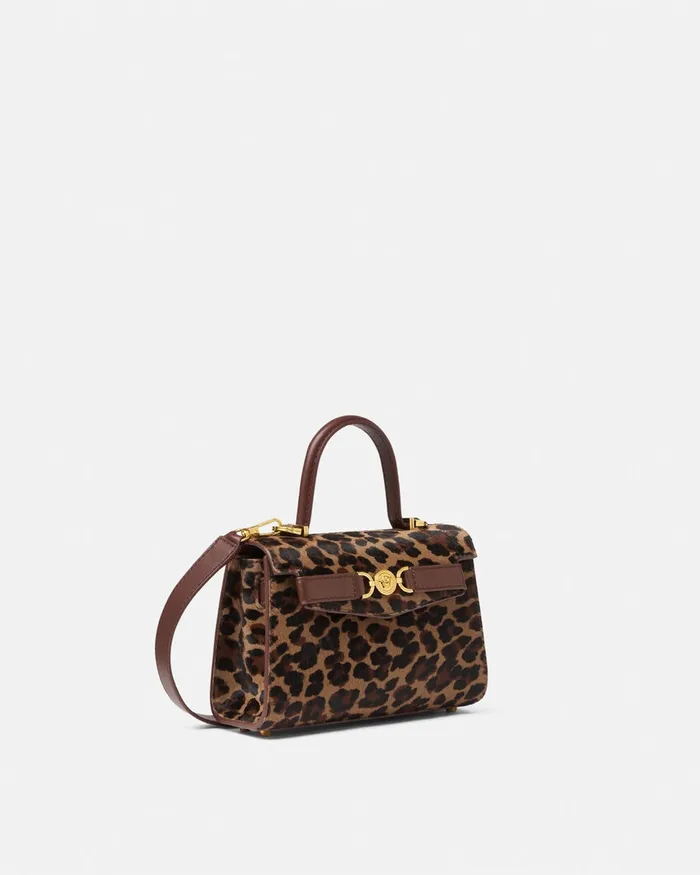 Top Handle Women Versace Leopard Medusa 03995 Small Handbag Animalier