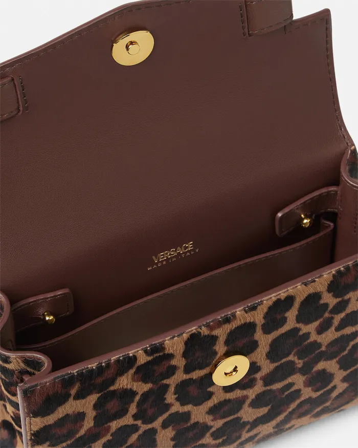 Top Handle Women Versace Leopard Medusa 03995 Small Handbag Animalier