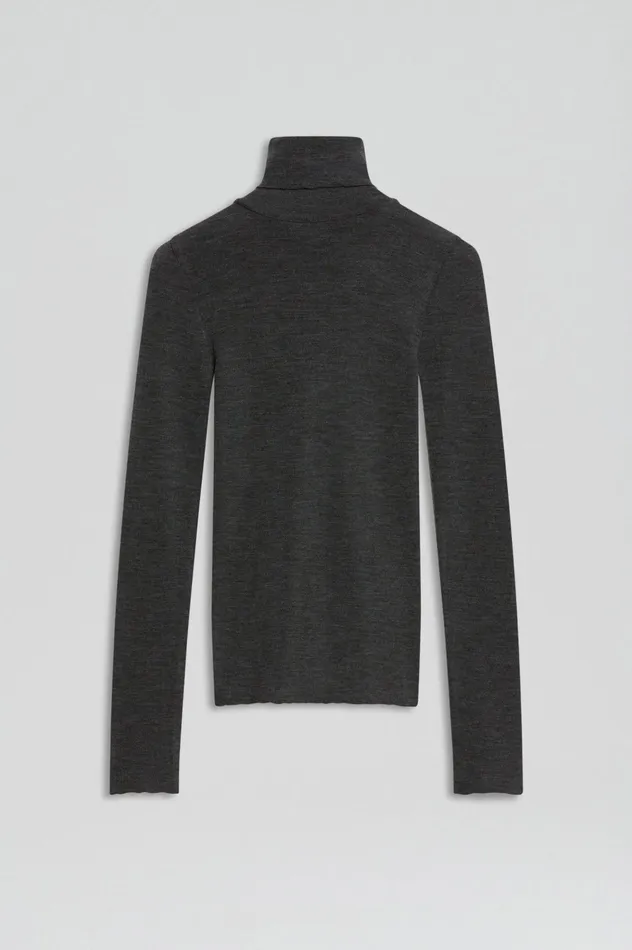 Tops BABYWOOL POLO CHARCOAL ALL Scanlan Theodore Women Tops BABYWOOL POLO CHARCOAL ALL Scanlan Theodore Women