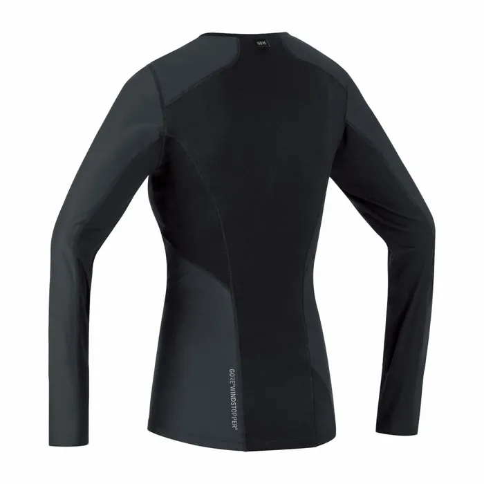 Tops Women GOREWEAR M WINDSTOPPER Base Layer Thermo Long Sleeve Shirt Womens Black